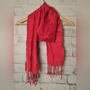 Danier Coral Fringe Scarf NWT – Lightweight Woven Wrap Shawl